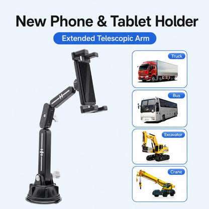 Car Dashboard / Windshield Tablets and Smartphones Suction Holder, Extension Rod, Short Rod