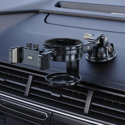 Car Dashboard / Windshield Suction Cup Phone and Water Cup Holder, Extension Rod, Short Rod