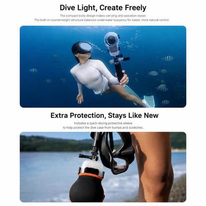 Professional Invisible Dive Housing 60m Waterproof Case, For Insta360 X6