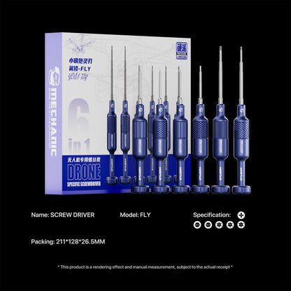 MECHANIC FLY 6 in 1 Strong Magnet Specialized Screwdriver Set for Drone Repair