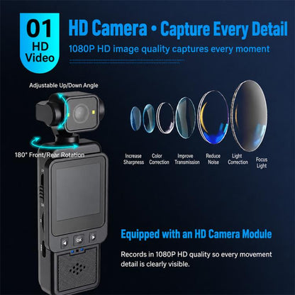 DV01 Portable Handheld Sports Pocket Camera with 180 Rotating Lens, WiFi+32G, WiFi+64G, WiFi+128G, Non-WiFi, Non-WiFi+32G, Non-WiFi+64G, Non-WiFi+128G