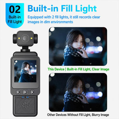 DV01 Portable Handheld Sports Pocket Camera with 180 Rotating Lens, WiFi+32G, WiFi+64G, WiFi+128G, Non-WiFi, Non-WiFi+32G, Non-WiFi+64G, Non-WiFi+128G