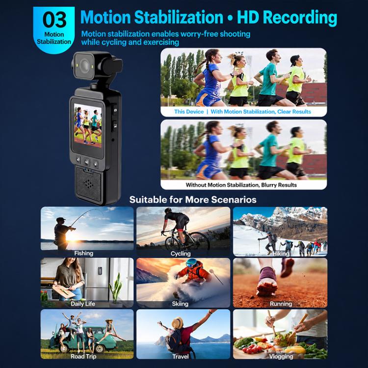 DV01 Portable Handheld Sports Pocket Camera with 180 Rotating Lens, WiFi+32G, WiFi+64G, WiFi+128G, Non-WiFi, Non-WiFi+32G, Non-WiFi+64G, Non-WiFi+128G