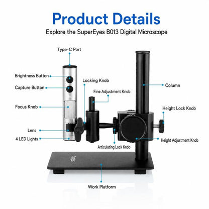 Supereyes B013 12MP Digital Microscope Magnifier