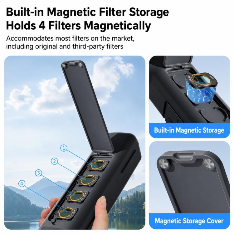 Xasurg Shock-proof Protective Cover with Storage Filter Box, For DJI Osmo Pocket 4 / 3