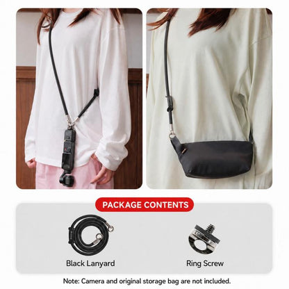 Xasurg Camera Lanyard Adjustable Crossbody Strap For DJI Osmo Pocket 4 / 3, Metal Buckle Cord, Metal Buckle Cord + Wrist Strap, Metal Buckle Cord + Buckle