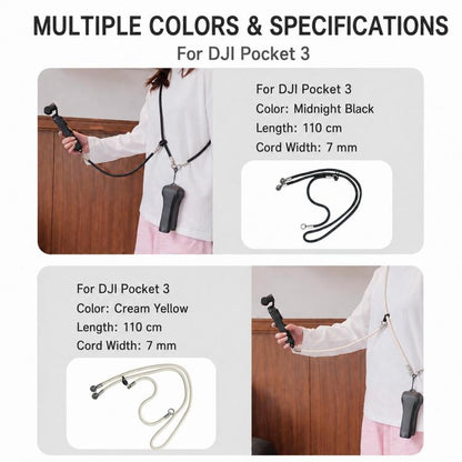 Xasurg Camera Lanyard Adjustable Crossbody Strap For DJI Osmo Pocket 4 / 3, Metal Buckle Cord, Metal Buckle Cord + Wrist Strap, Metal Buckle Cord + Buckle