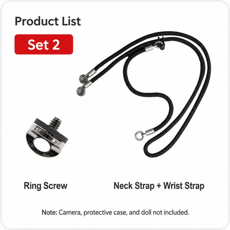 Xasurg Camera Lanyard Adjustable Crossbody Strap For DJI Osmo Pocket 4 / 3, Metal Buckle Cord, Metal Buckle Cord + Wrist Strap, Metal Buckle Cord + Buckle