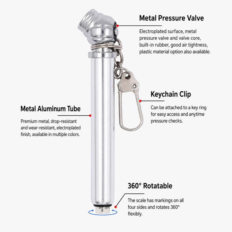 Car Mini Portable Tire Monitoring Gauge Tire Pressure Tool, 10-50 PSI