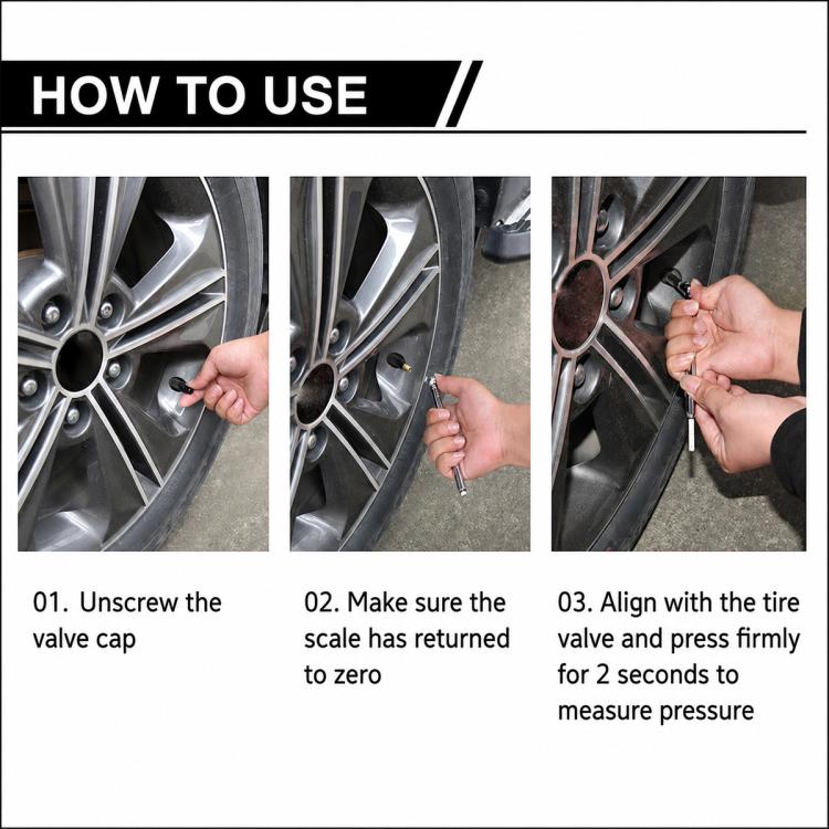Car Mini Portable Tire Monitoring Gauge Tire Pressure Tool, 10-50 PSI