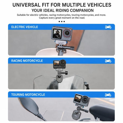 Xasurg Universal Action Camera Motorcycle Windshield Clamp Mount