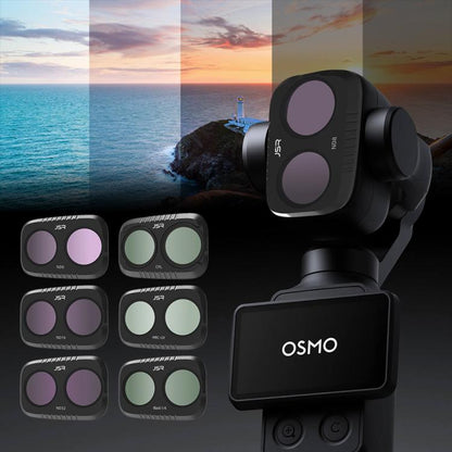 For DJI Osmo Pocket 4P JSR KB Series Clip-on Camera Lens Filter, UV, CPL, ND8, ND16, ND32, ND64, GND8, GND16, VND2-5, VND6-9, STAR, NIGHT, Black Mist 1/4, Wide Angle, 3 in 1 UV ND8/16, 3 in 1 CPL Black Mist VND, 4 in 1 CPL ND8/16/32, 4 in 1 ND8-64PL