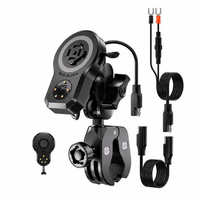 45W Motorcycle 360-degree Rotating Magnetic Phone Wireless Charger Holder, Handlebar Model-A1, Rearview Mirror Mount-A2, Rearview Mirror Arm-A3, M8 Screw-A4, Crossbar-A5, Heavy-Duty Clamp-A6, Oil Pump Base-A7