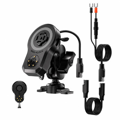 45W Motorcycle 360-degree Rotating Magnetic Phone Wireless Charger Holder, Handlebar Model-A1, Rearview Mirror Mount-A2, Rearview Mirror Arm-A3, M8 Screw-A4, Crossbar-A5, Heavy-Duty Clamp-A6, Oil Pump Base-A7