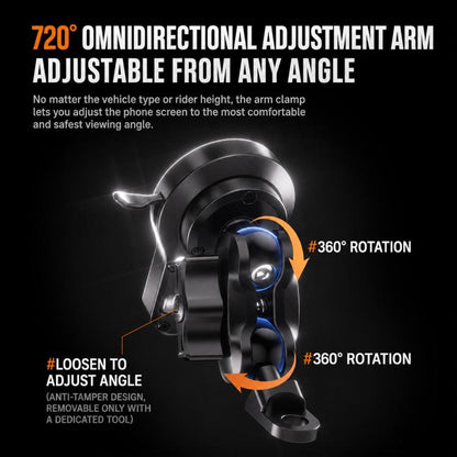 45W Motorcycle 360-degree Rotating Magnetic Phone Wireless Charger Holder, Handlebar Model-A1, Rearview Mirror Mount-A2, Rearview Mirror Arm-A3, M8 Screw-A4, Crossbar-A5, Heavy-Duty Clamp-A6, Oil Pump Base-A7