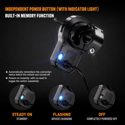 45W Motorcycle 360-degree Rotating Magnetic Phone Wireless Charger Holder, Handlebar Model-A1, Rearview Mirror Mount-A2, Rearview Mirror Arm-A3, M8 Screw-A4, Crossbar-A5, Heavy-Duty Clamp-A6, Oil Pump Base-A7