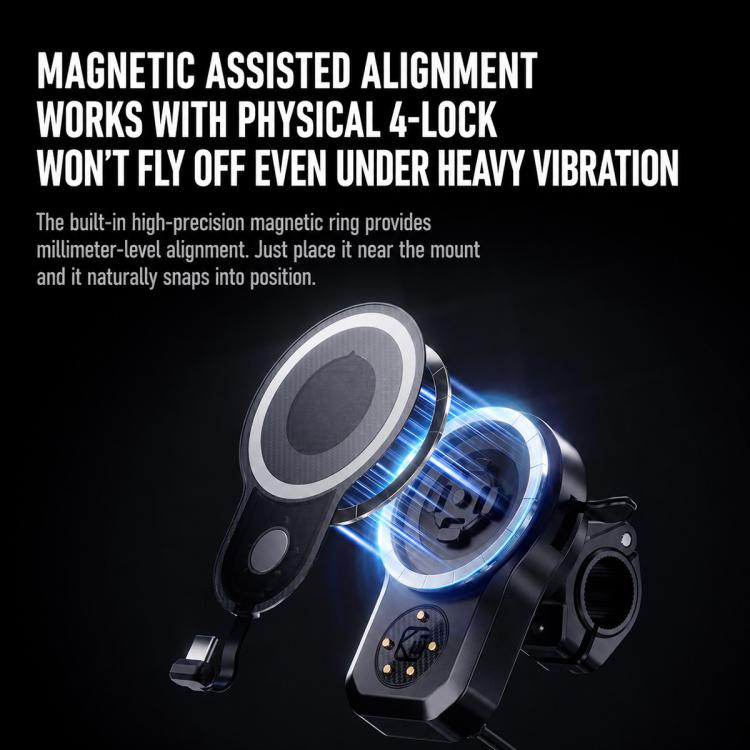 45W Motorcycle 360-degree Rotating Magnetic Phone Wireless Charger Holder, Handlebar Model-A1, Rearview Mirror Mount-A2, Rearview Mirror Arm-A3, M8 Screw-A4, Crossbar-A5, Heavy-Duty Clamp-A6, Oil Pump Base-A7