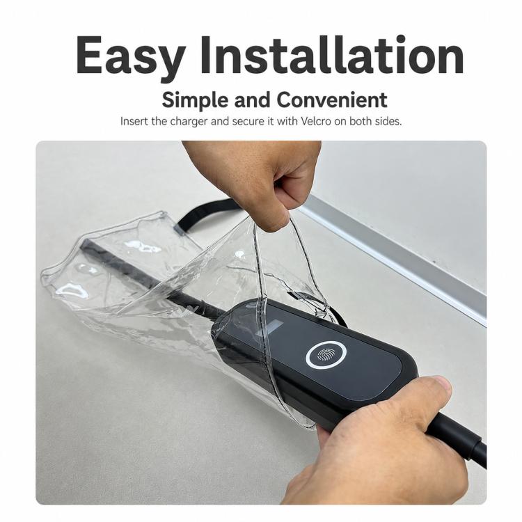 Power Strip Charging Gun Outdoor Waterproof Cover, 65x25cm, 45x23cm