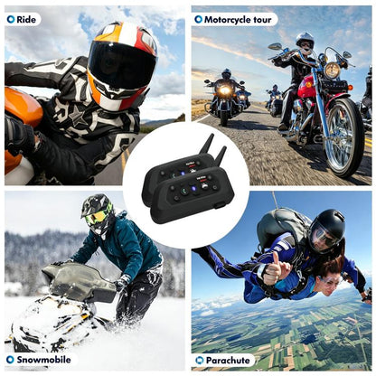 V6 Pro Motorcycle Helmet Bluetooth Earphone Supports Real-Time Waterproof Intercom, Single, 1 Pair