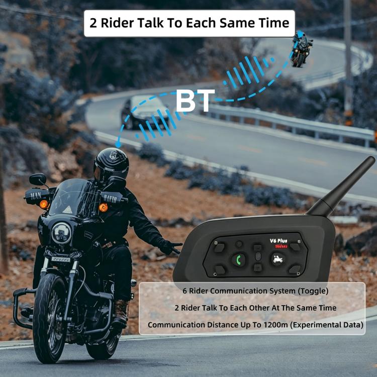 V6 Pro Motorcycle Helmet Bluetooth Earphone Supports Real-Time Waterproof Intercom, Single, 1 Pair