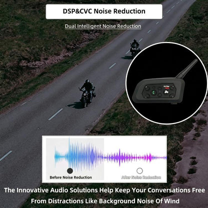 V6 Pro Motorcycle Helmet Bluetooth Earphone Supports Real-Time Waterproof Intercom, Single, 1 Pair