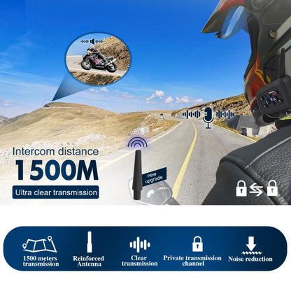 V6 Pro Motorcycle Helmet Bluetooth Earphone Supports Real-Time Waterproof Intercom, Single, 1 Pair