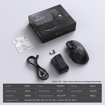 ONIKUMA DM08 Composite Carbon Fiber Gaming Mouse, DM08