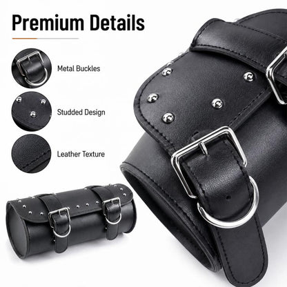 Vintage Leather Handlebar Hanging Bag for Motorcycles and Electric Bikes