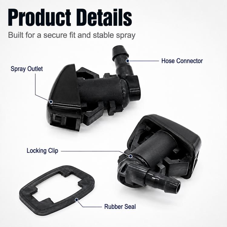 2 PCS/Set Car Front Glass Washer Sprayer Cap Nozzle for Jeep / Chrysler