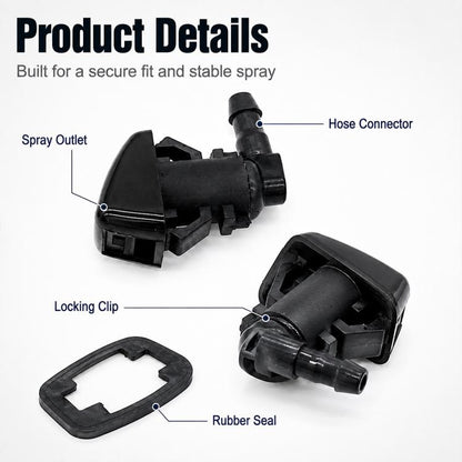 2 PCS/Set Car Front Glass Washer Sprayer Cap Nozzle for Jeep / Chrysler