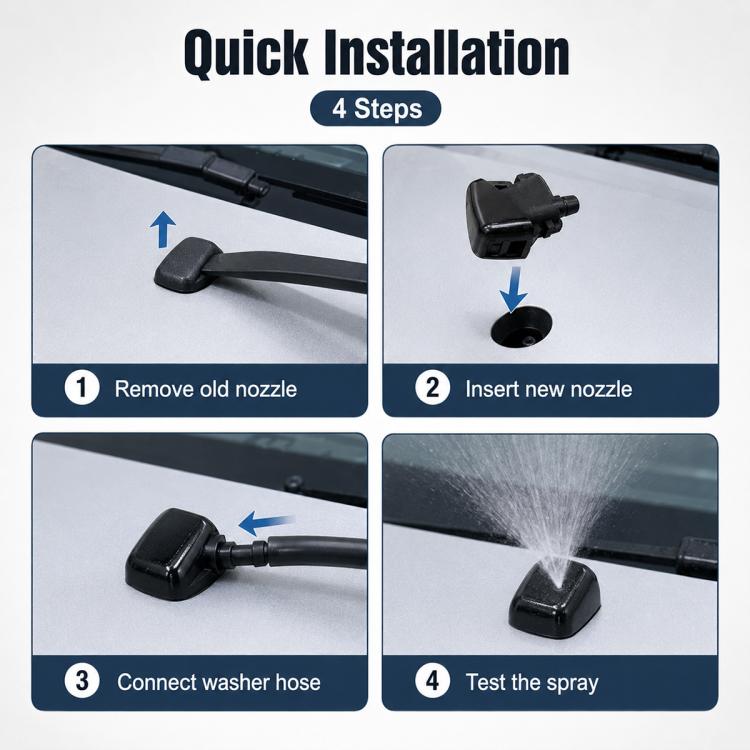 2 PCS/Set Car Front Glass Washer Sprayer Cap Nozzle for Jeep / Chrysler
