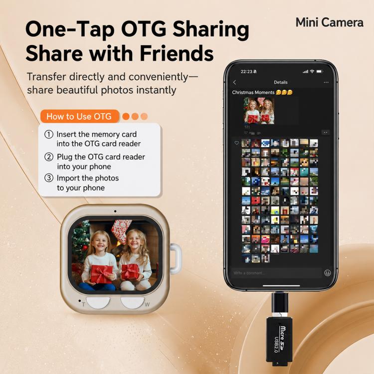 Q16 Mini Portable Kids Neck-Mount HD Camera, Without TF Card, With 32GB TF Card