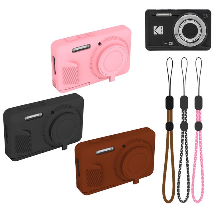 Soft Silicone Camera Protective Case with Wrist Strap, For Kodak PIXPRO FZ55