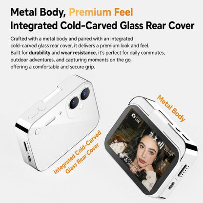 D28s 3 inch 64MP HD Retro Flip Touch Digital Camera Supports Music / Movies  / Games, without Lanyard, with Lanyard