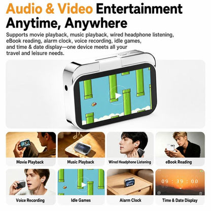 D28s 3 inch 64MP HD Retro Flip Touch Digital Camera Supports Music / Movies  / Games, without Lanyard, with Lanyard