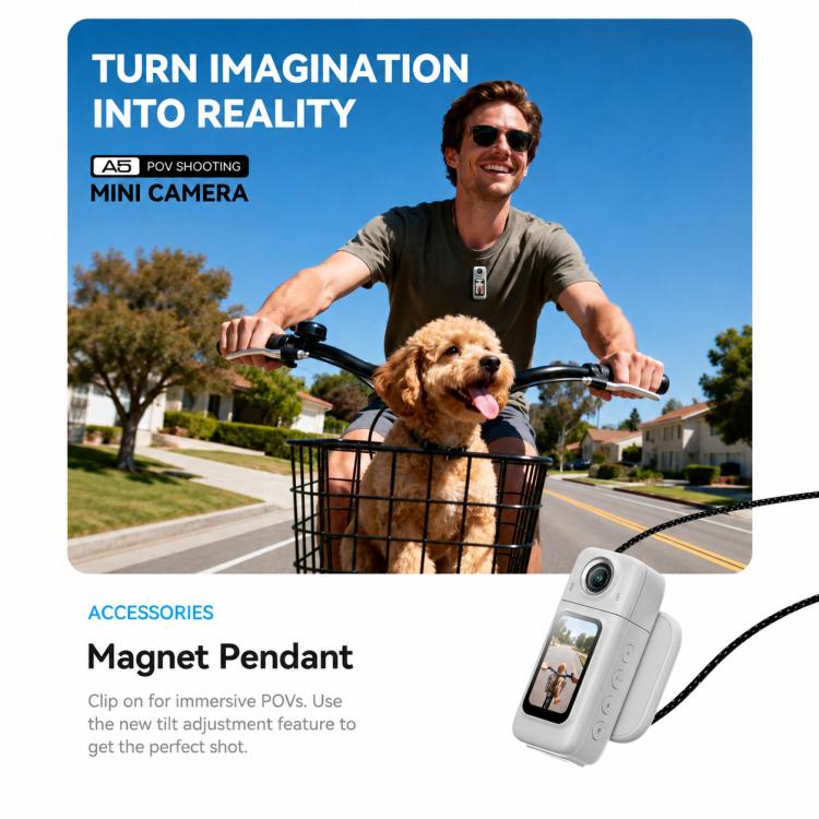 1.47 inch IPS Screen Outdoor Magnetic Rotatable WiFi HD Thumb Camera Action Camera