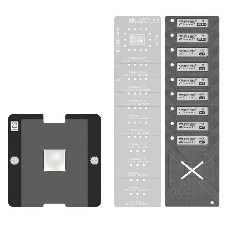 AMAOE Tin Plating Tool, X-17 CPU Set Half-Cut, X-17 CPU Set Engraving, A19 Lower Half-Engraving Edition, A19 Lower Layer Engraved Plate, A19 Pro Lower Half-Engraving, A19 Pro Lower Layer Engraving, A19/Pro Positioning Plate