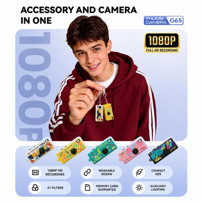 1080P Cartoon Portable Mini Thumb Camera, Support Recording