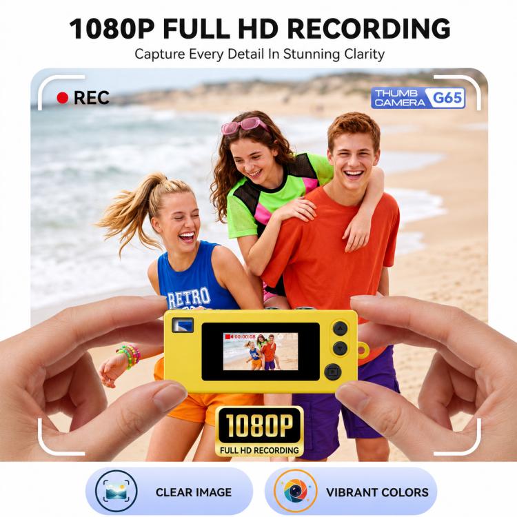1080P Cartoon Portable Mini Thumb Camera, Support Recording