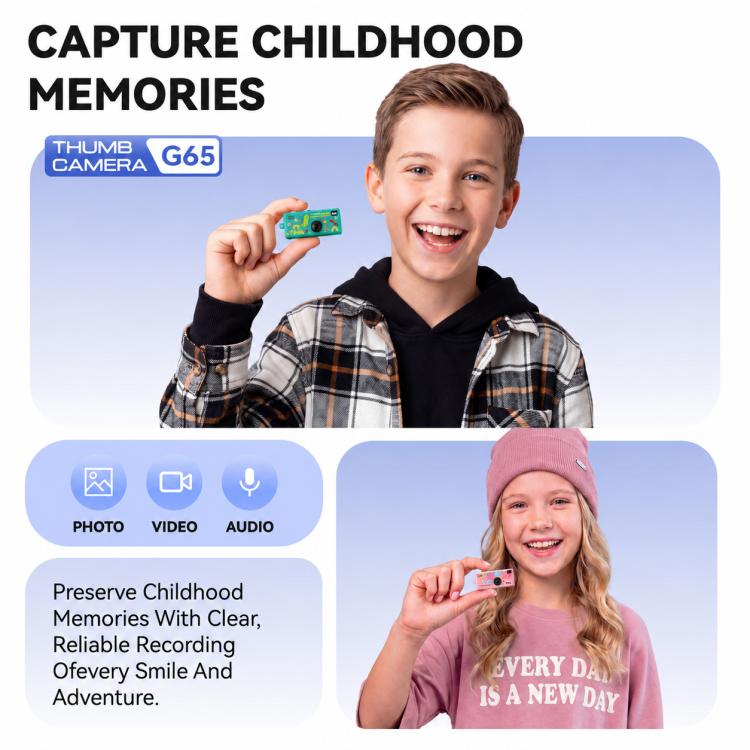1080P Cartoon Portable Mini Thumb Camera, Support Recording