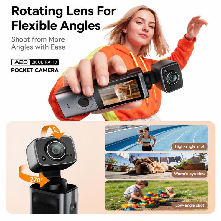 1.9 inch IPS Screen 2K Handheld Outdoor Sports Action Vlog Camera