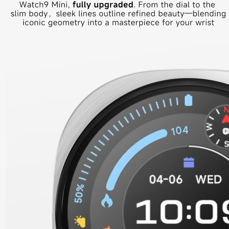 W9 Mini 1.29 inch IPS Round Screen Foreign Language Version Smart Watch Supports Blood Glucose Testing