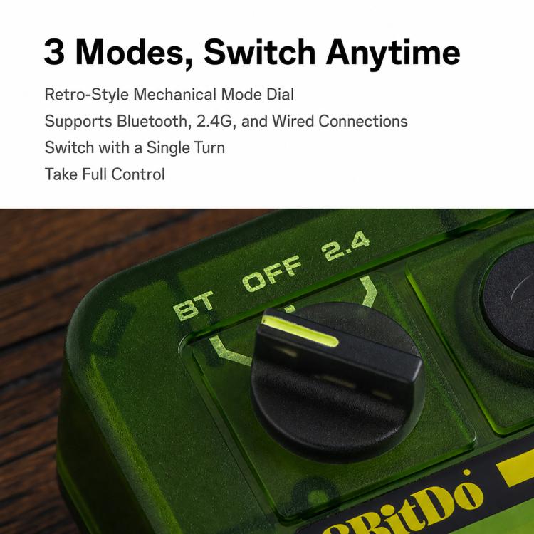 8BitDo Retro18 2 In 1 Tri-Mode Mechanical Numeric Keypad and Counter for PC, Clear Green
