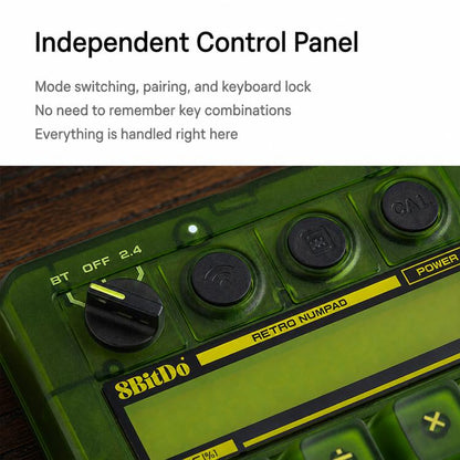 8BitDo Retro18 2 In 1 Tri-Mode Mechanical Numeric Keypad and Counter for PC, Clear Green