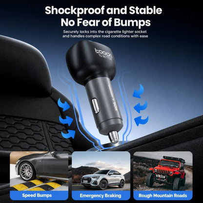Toocki 90W 4-Port Zinc Alloy Car Charger 2x USB-A, 2x USB-C with Ambient Light, TQ-CC47