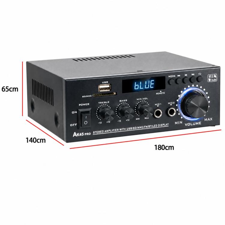 AK45 Pro 2-Channel Stereo High-Power Bluetooth Digital Audio Amplifier, EU Plug, UK Plug