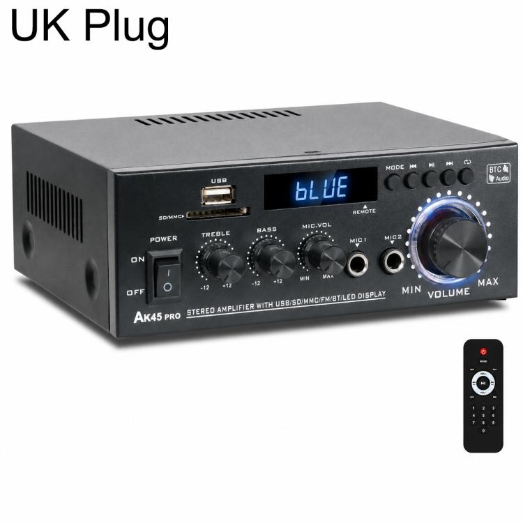 AK45 Pro 2-Channel Stereo High-Power Bluetooth Digital Audio Amplifier, EU Plug, UK Plug