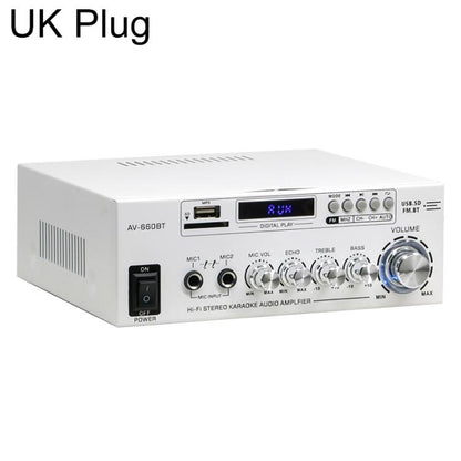 AV-660BT 2-Channel Stereo Karaoke Bluetooth Audio Amplifier, EU Plug, US Plug, UK Plug