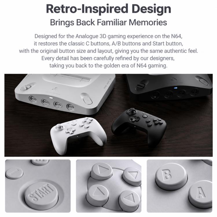 8BitDo N64 Bluetooth Game Controller Gamepad, N64 Bluetooth White, N64 Bluetooth Black