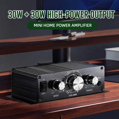 BT-888 2-Channel BT 5.0 Mini Amplifier for Home & Car Use, No Adapter & BT, No Adapter Support BT, BT Version + US Plug, BT Version + EU Plug